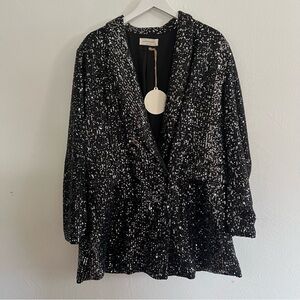 Black and Silver Sequin Blazer